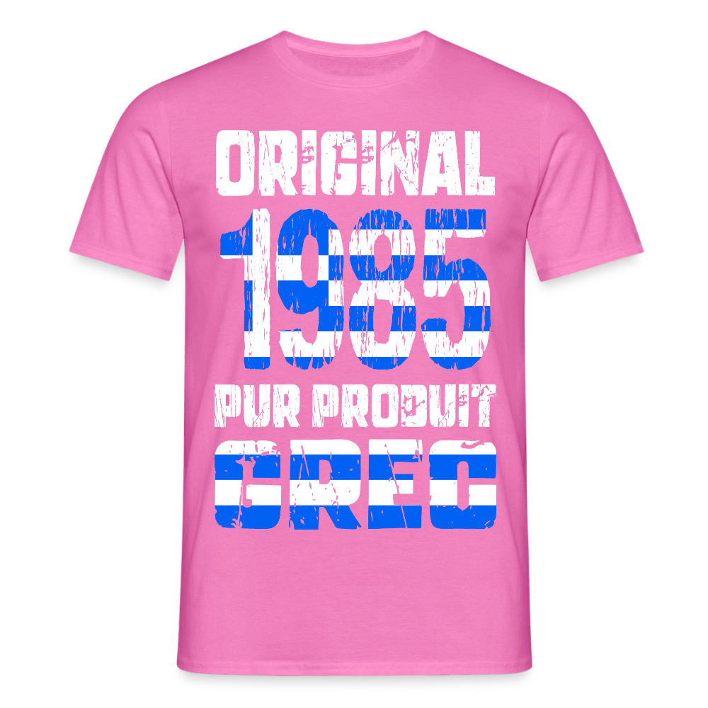 T-shirt Homme - Anniversaire 40 Ans - Original 1985 - Pur produit Grec - rose