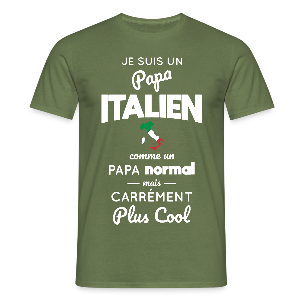 T-shirt Homme - Papa Italien Plus Cool - vert militaire