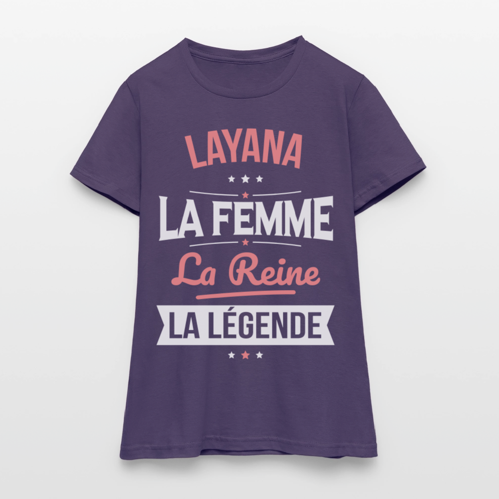 T-shirt Femme - Layana - la Femme - la Reine - la Légende - violet foncé