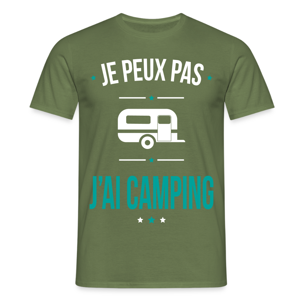 T-shirt Homme - Je peux pas j'ai Camping - vert militaire