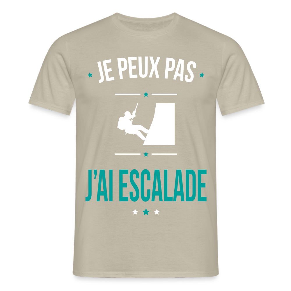 T-shirt Homme - Je peux pas j'ai Escalade - beige sable