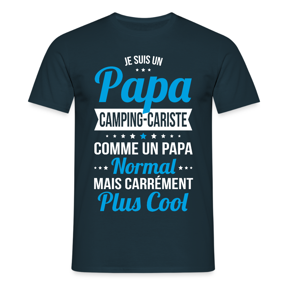 T-shirt Homme - Papa camping-cariste plus cool - marine