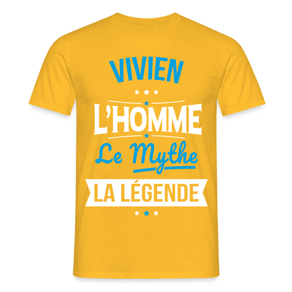 T-shirt Homme - Vivien - l'Homme - le Mythe - la Légende - jaune