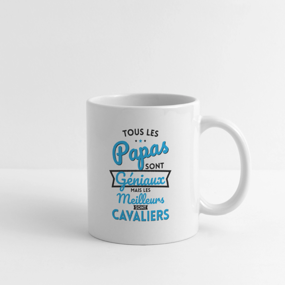Mug blanc - Papas géniaux - Les meilleurs sont cavaliers - blanc