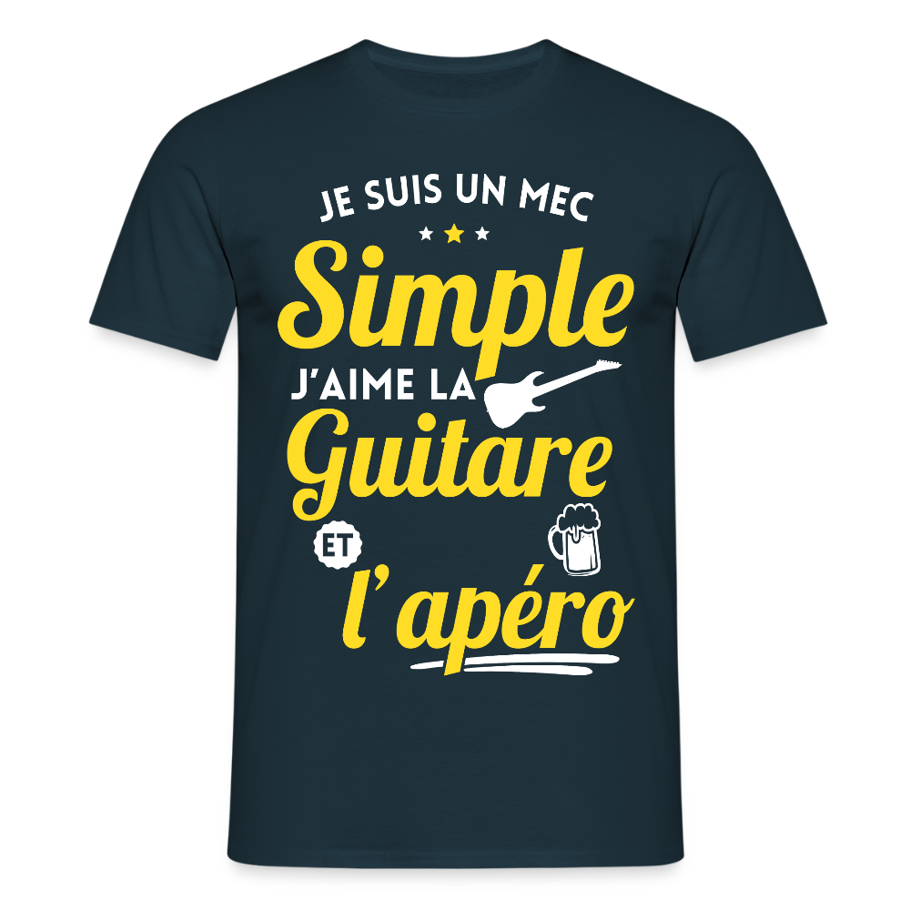 T-shirt Homme - J'aime la guitare et l'apéro - marine
