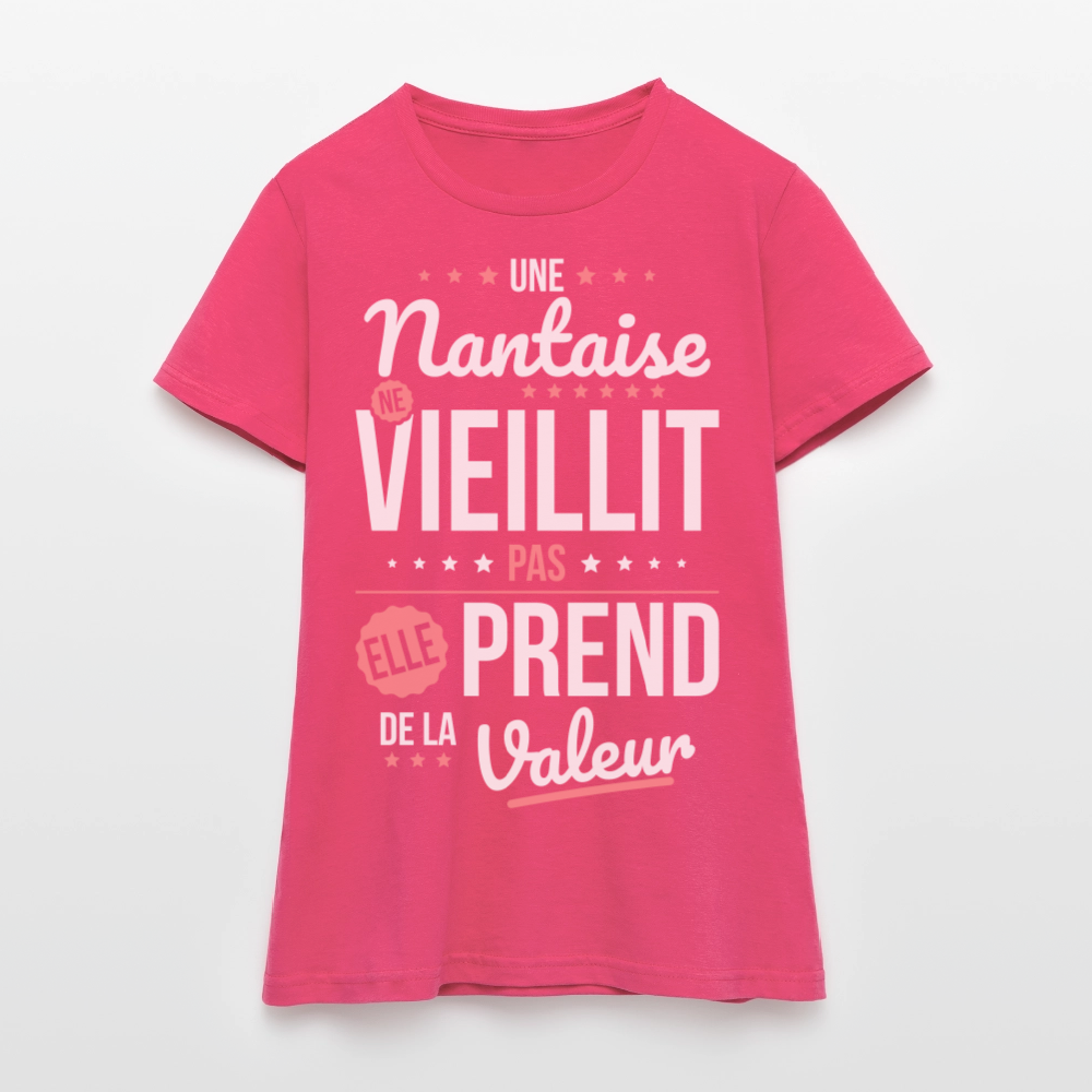 T-shirt Femme - Une Nantaise ne vieillit pas - rose azalée