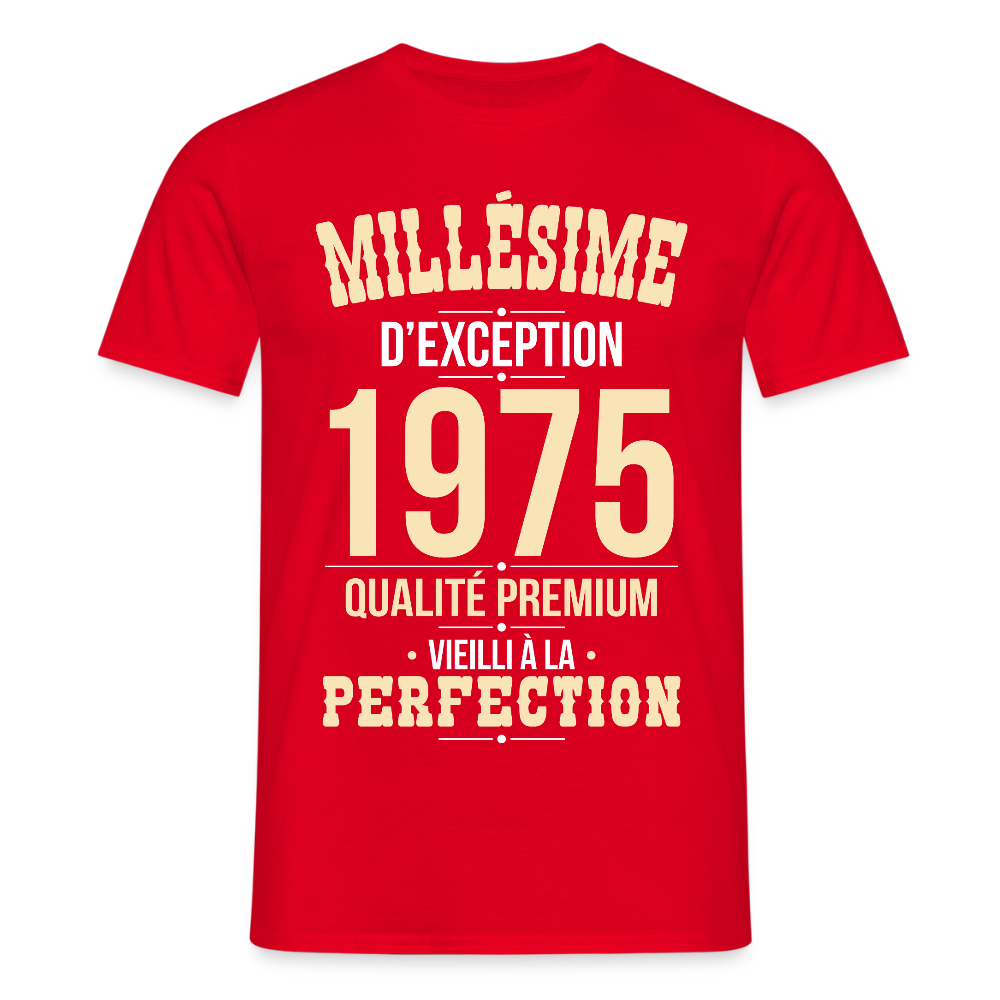 T-shirt Homme - Anniversaire 50 Ans - Millésime 1975 - rouge