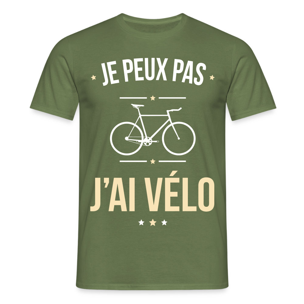 T-shirt Homme - Je peux pas j'ai Vélo - vert militaire
