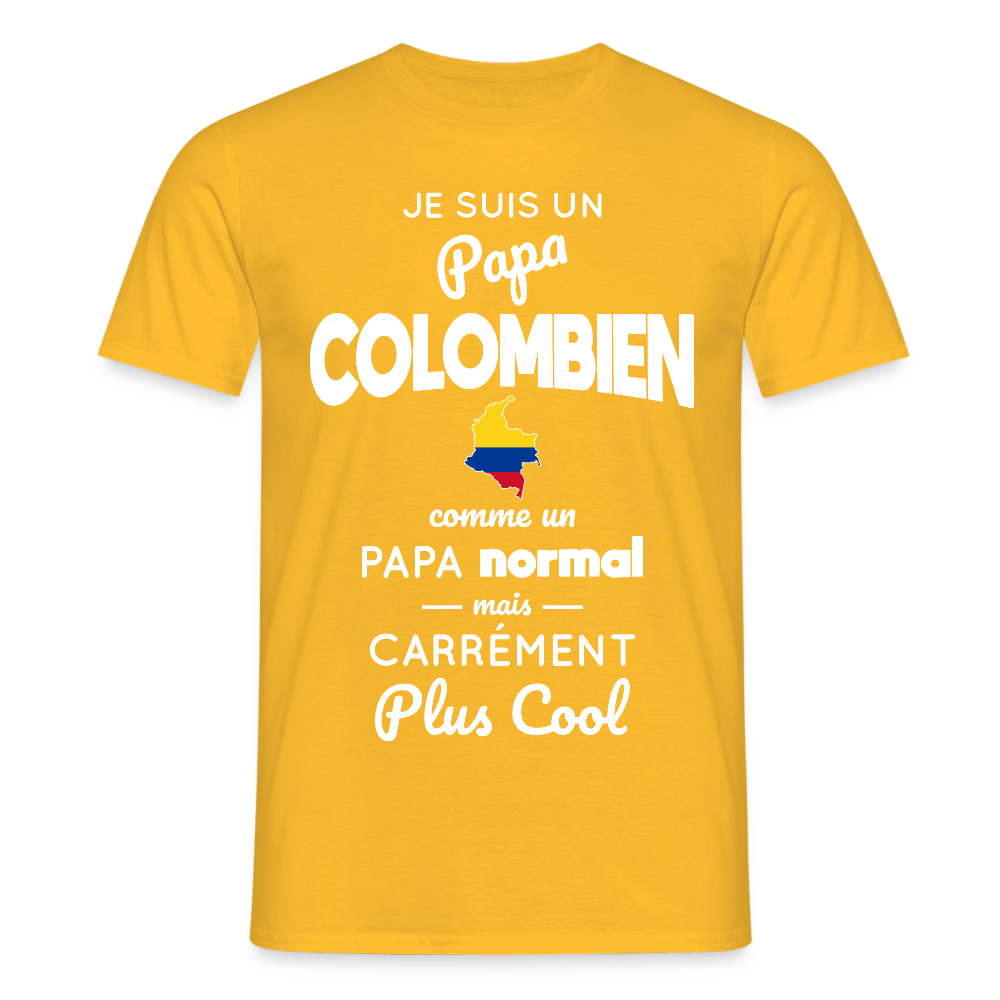 T-shirt Homme - Papa Colombien Plus Cool - jaune