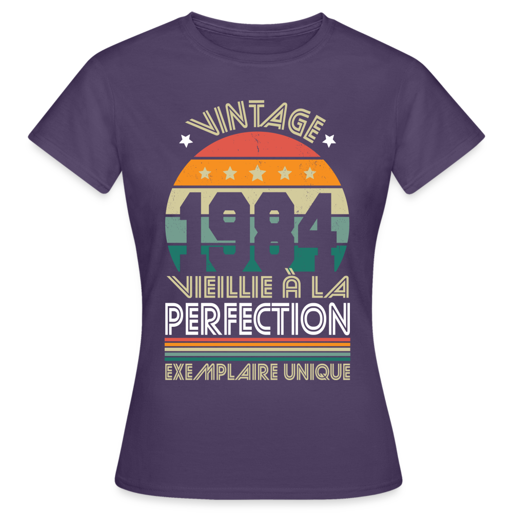 T-shirt Femme - Anniversaire 41 Ans - Vintage 1984 - violet foncé