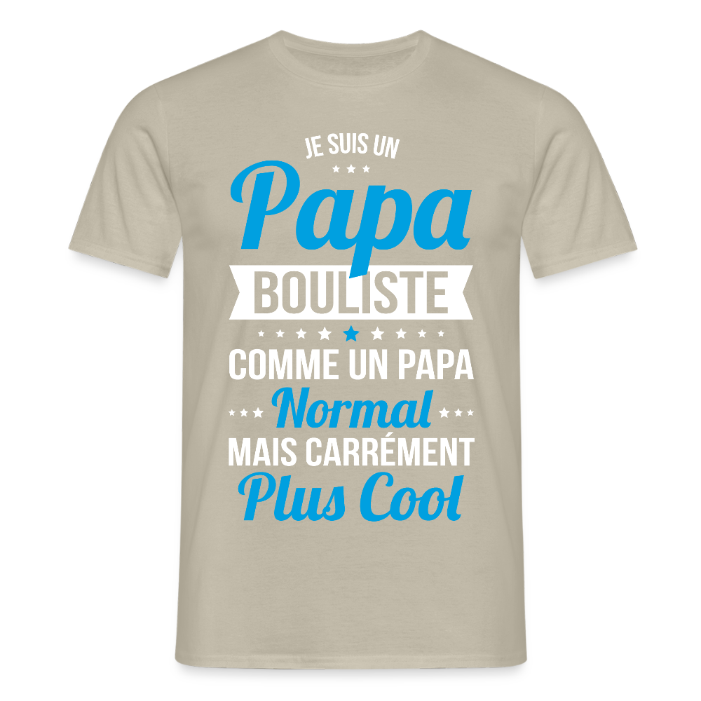 T-shirt Homme - Papa bouliste plus cool - beige sable