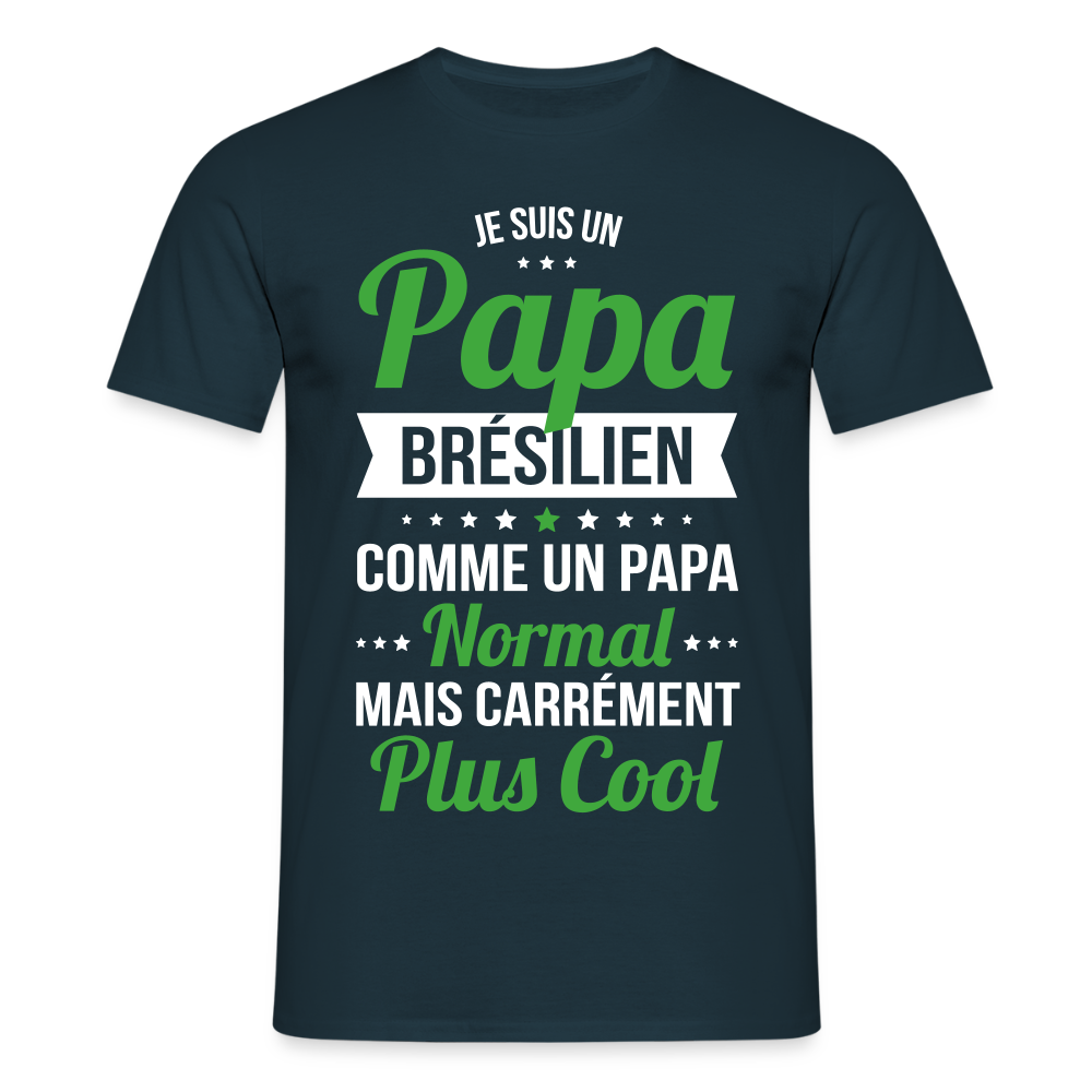 T-shirt Homme - Papa Brésilien Plus Cool - marine