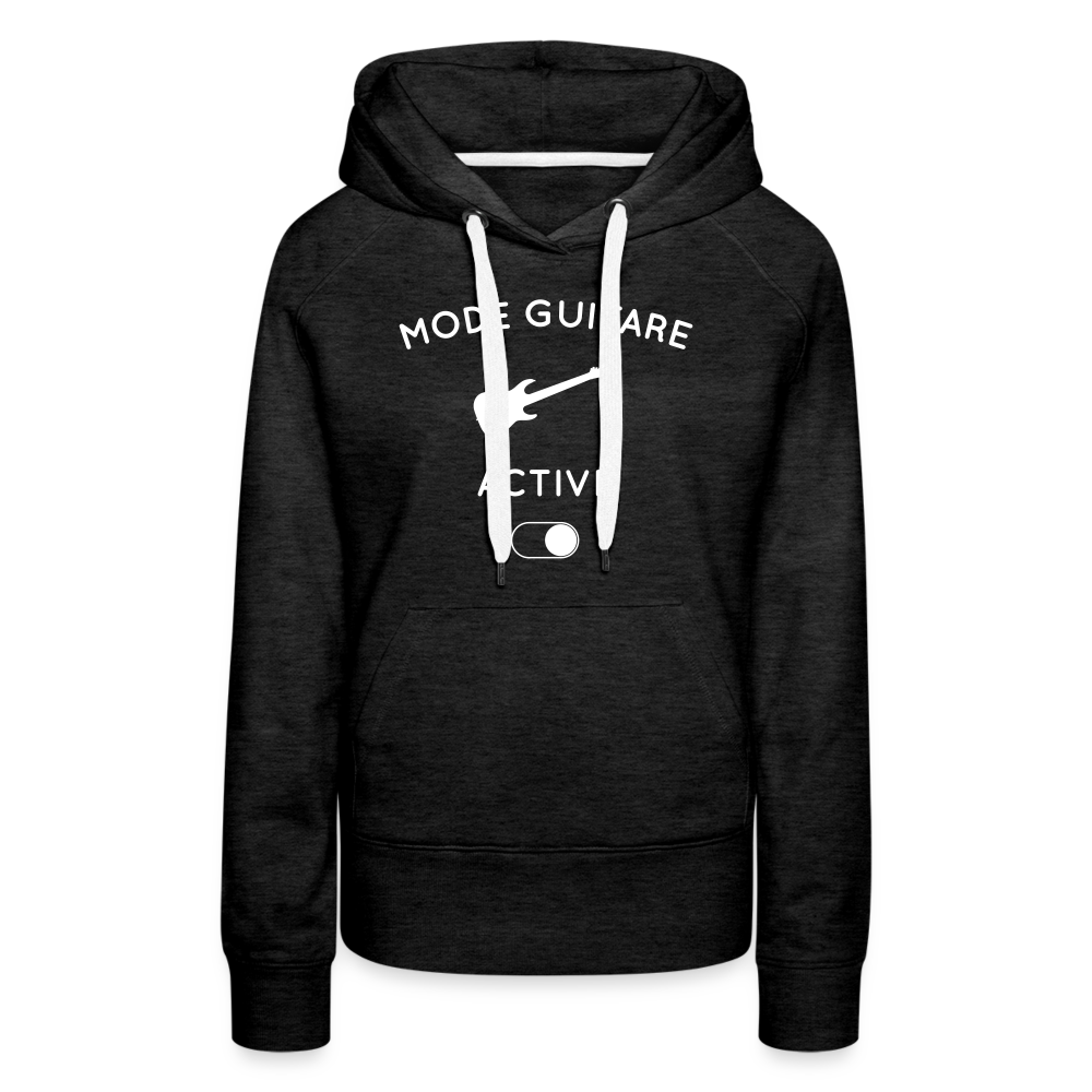 Sweat à capuche Premium Femme - Mode guitare activé - charbon