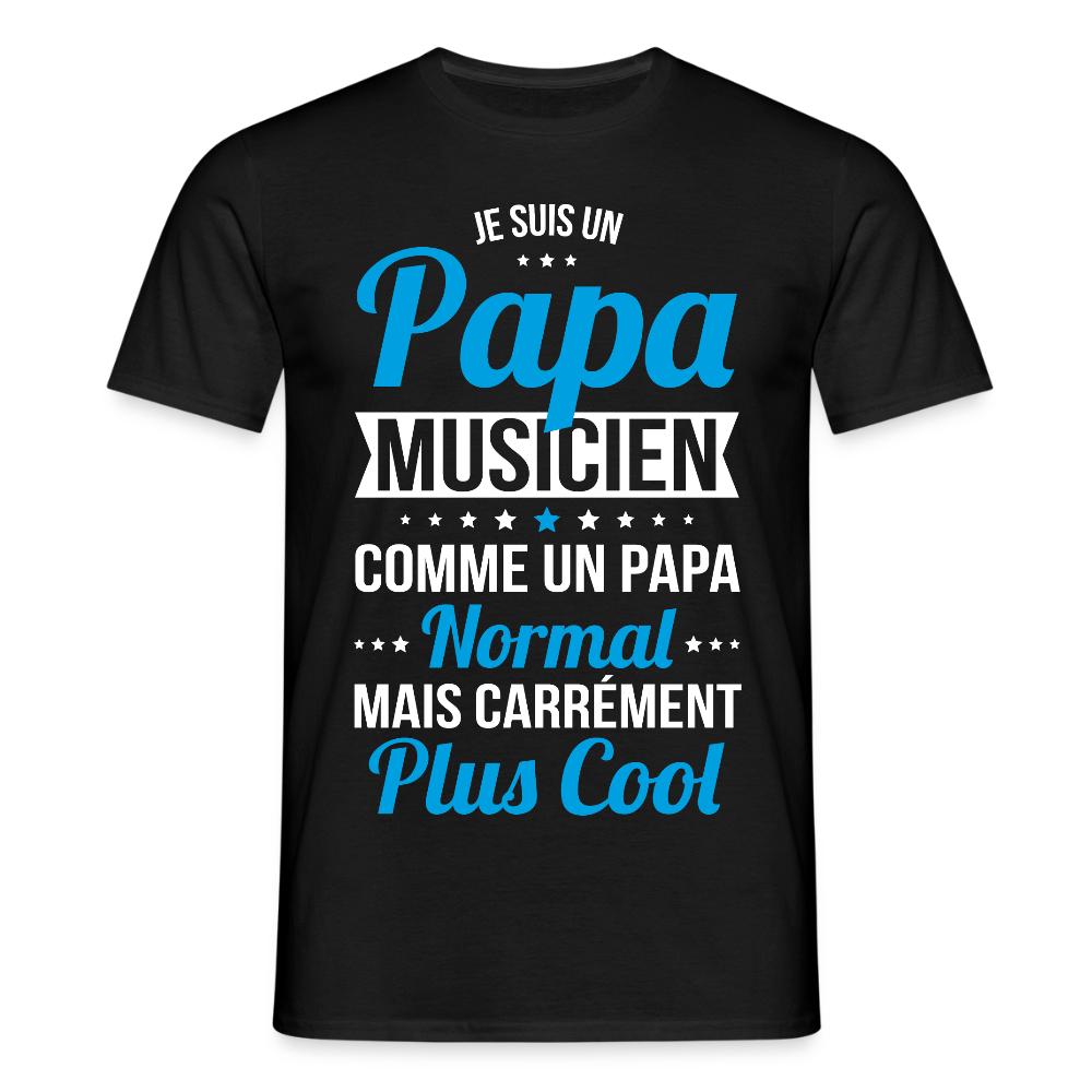 T-shirt Homme - Papa musicien plus cool - noir