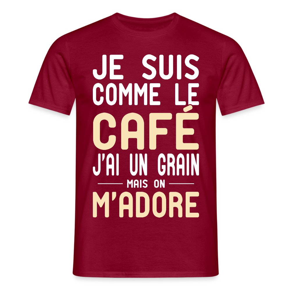 T-shirt Homme - J'ai un grain - Cadeau Humour - rouge brique