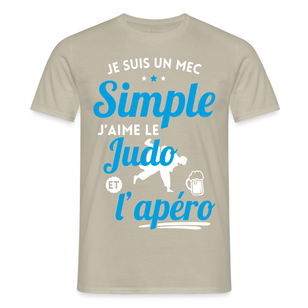 T-shirt Homme - J'aime le judo et l'apéro - beige sable