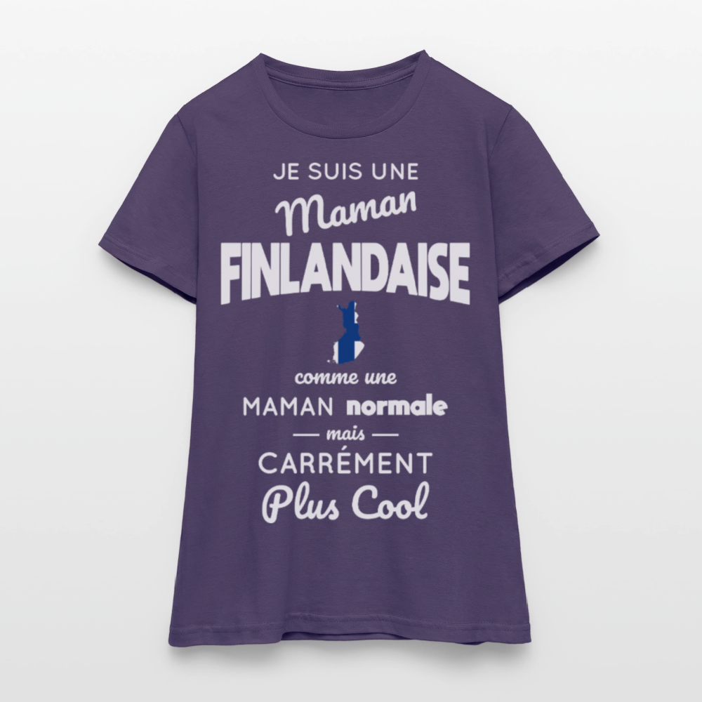 T-shirt Femme - Maman Finlandaise plus cool - violet foncé