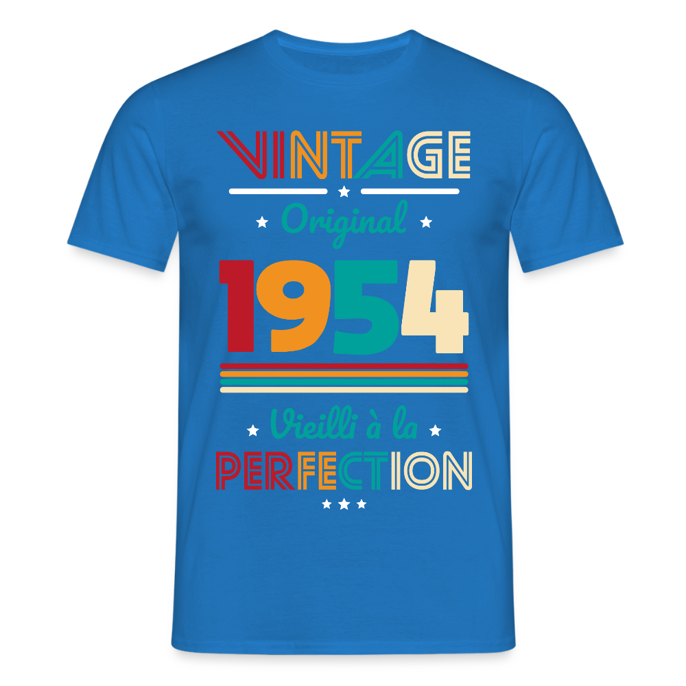 T-shirt Homme - Anniversaire 71 Ans - Vintage Original 1954 - bleu royal