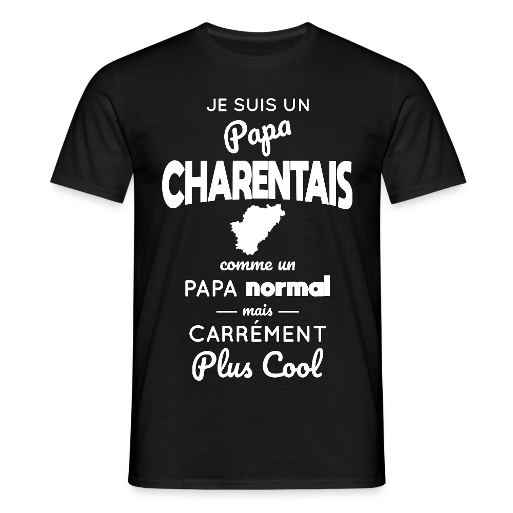 T-shirt Homme - Papa Charentais Plus Cool - noir