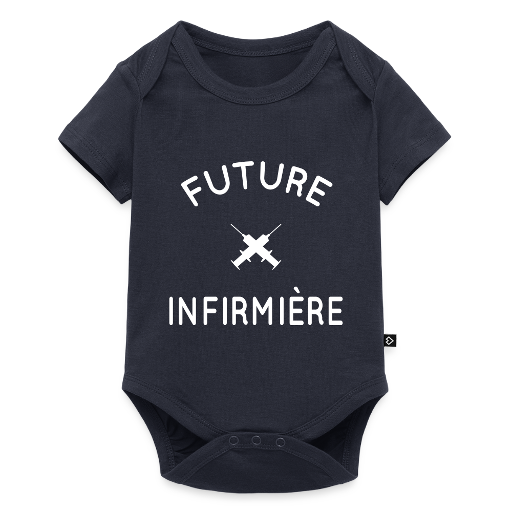 Body Bébé bio manches courtes - Future infirmière - bleu marine
