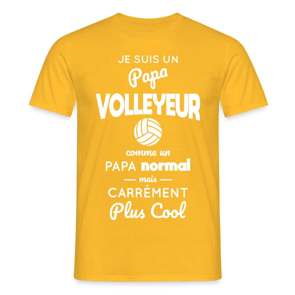 T-shirt Homme - Papa volleyeur plus cool - jaune