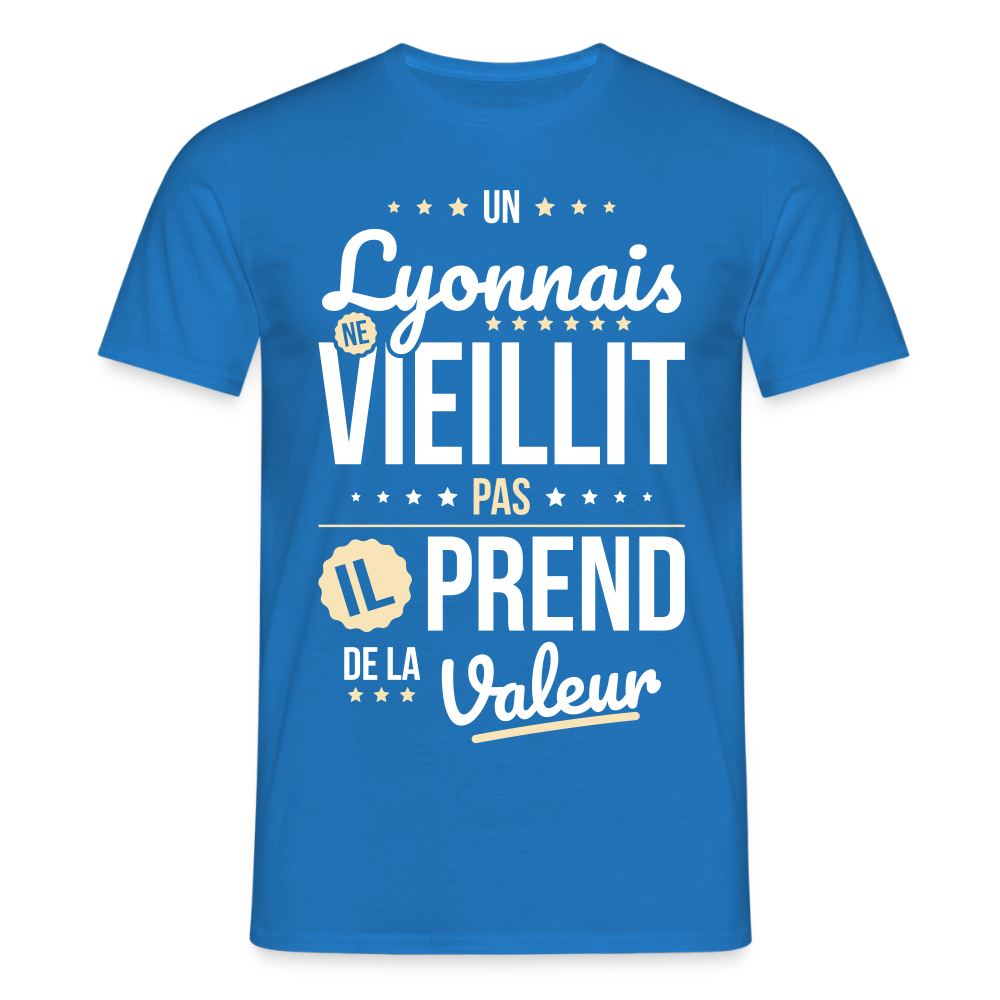 T-shirt Homme - Un Lyonnais ne vieillit pas - bleu royal