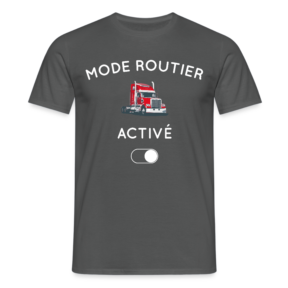 T-shirt Homme - Mode routier activé - charbon