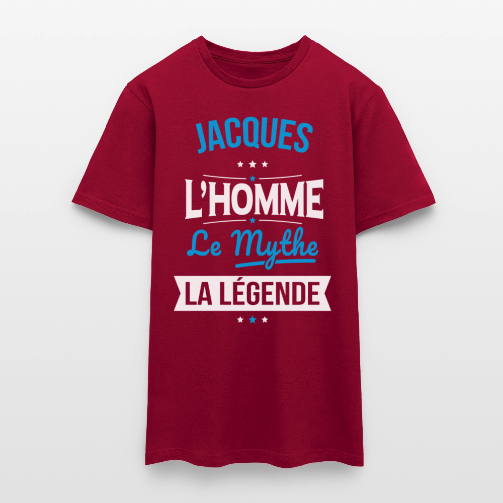 T-shirt Homme - Jacques - l'Homme - le Mythe - la Légende - rouge brique