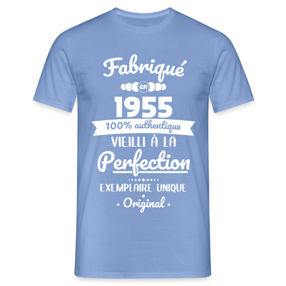 T-shirt Homme - Anniversaire 70 Ans - Fabriqué en 1955 - carolina blue