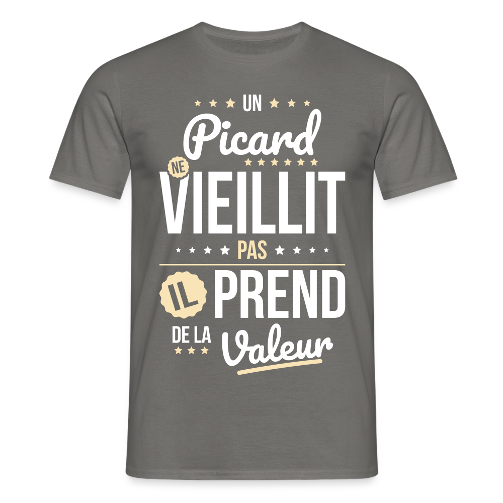 T-shirt Homme - Un Picard ne vieillit pas - gris graphite