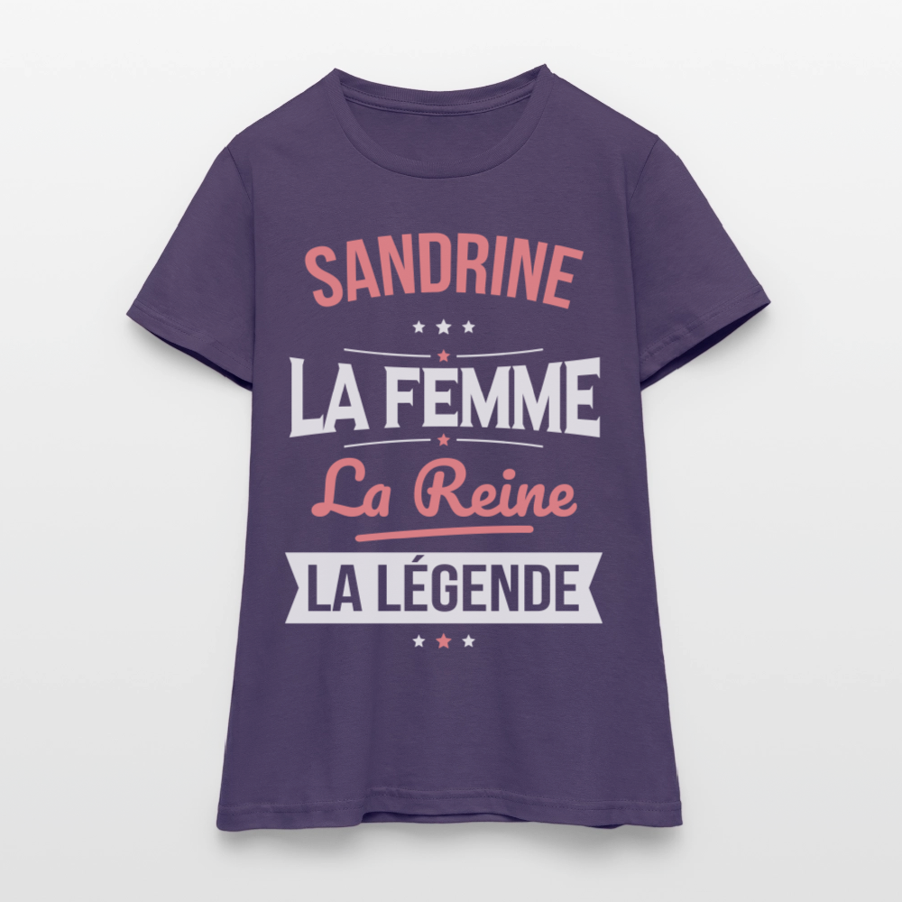 T-shirt Femme - Sandrine - la Femme - la Reine - la Légende - violet foncé