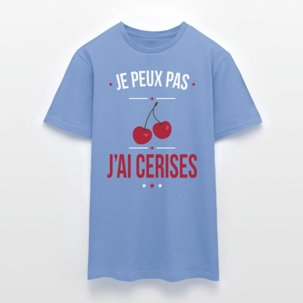 T-shirt Homme - Je peux pas j'ai cerises - carolina blue