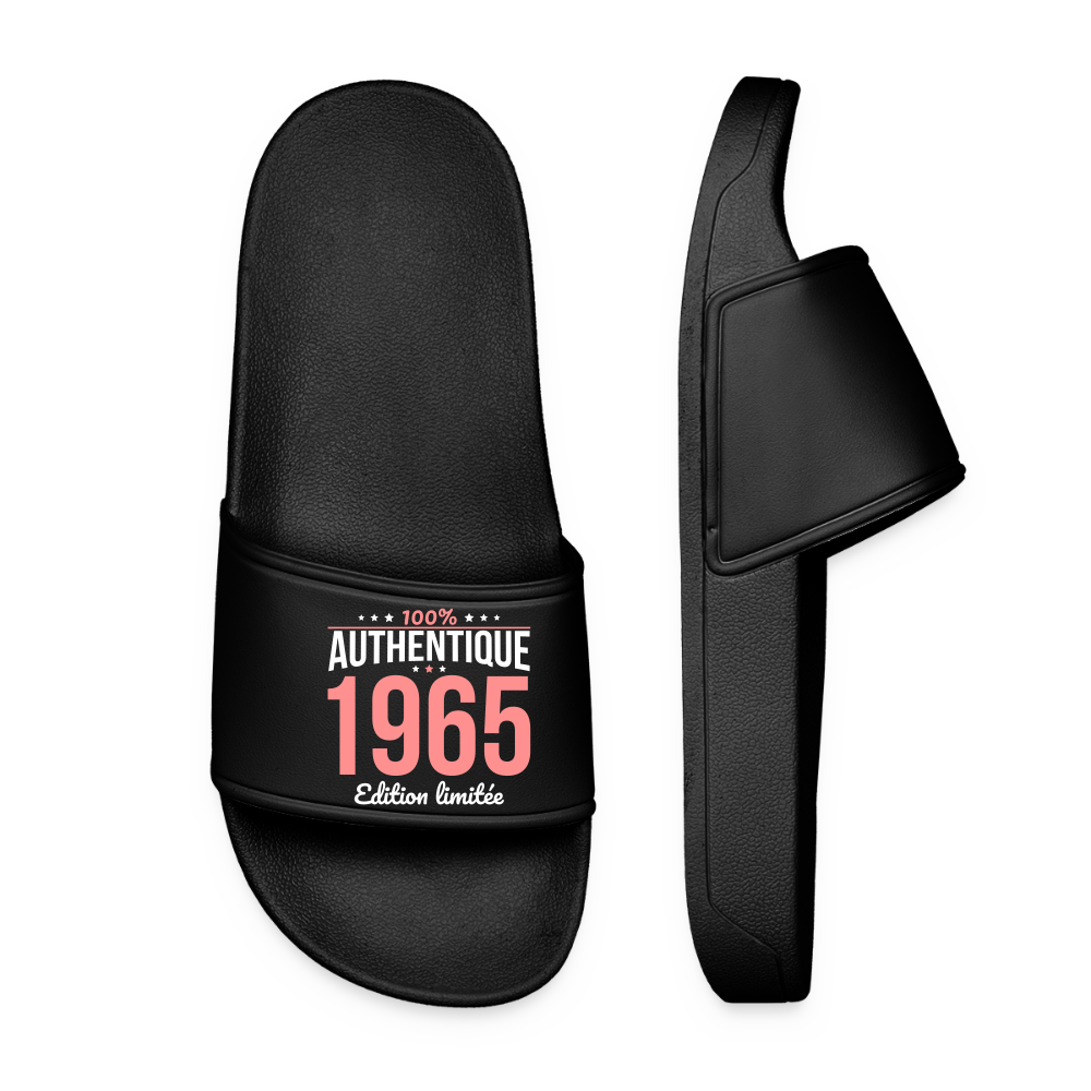 Claquettes Femme - Anniversaire 60 Ans - 100% Authentique 1965 - noir