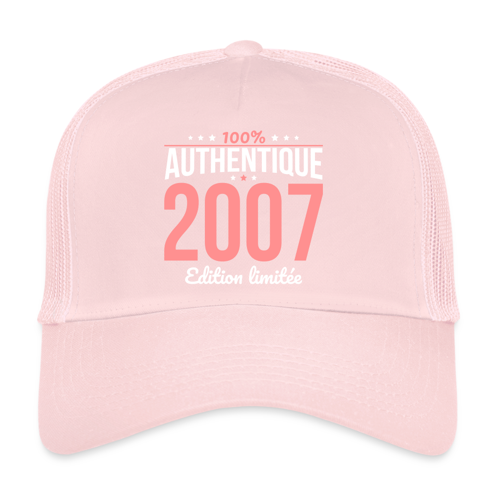 Casquette Trucker - Anniversaire 18 Ans - 100% Authentique 2007 - rose pâle