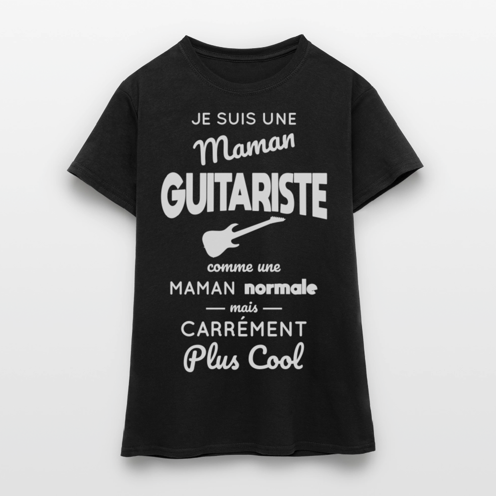 T-shirt Femme - Maman guitariste plus cool - noir