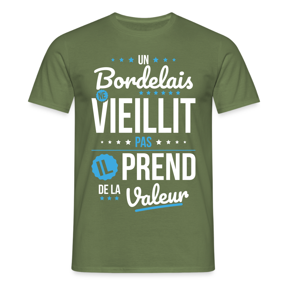 T-shirt Homme - Un Bordelais ne vieillit pas - vert militaire