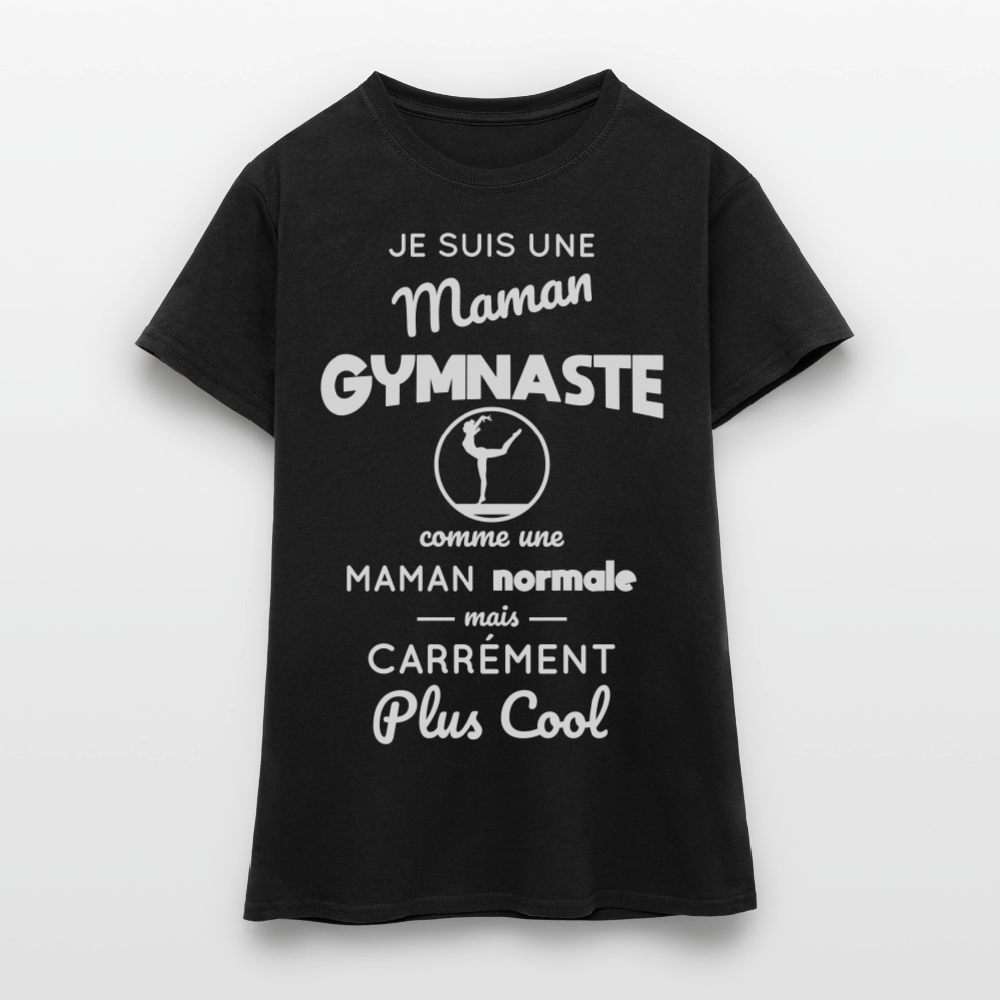 T-shirt Femme - Maman gymnaste plus cool - noir