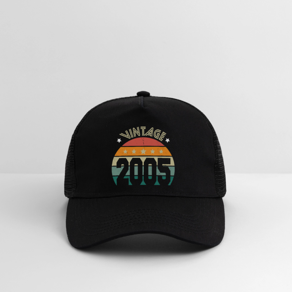 Casquette Trucker - Anniversaire 20 Ans - Vintage 2005 - noir/noir