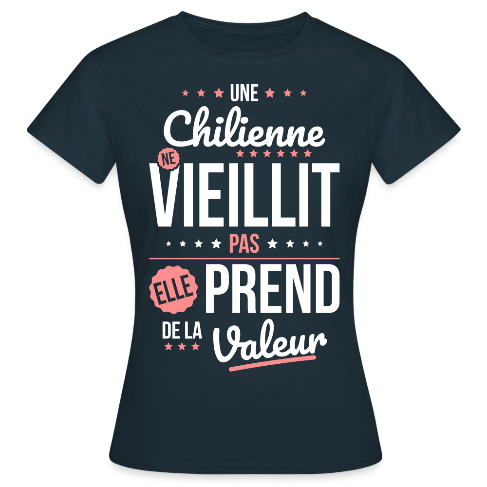 T-shirt Femme - Une Chilienne ne vieillit pas - marine