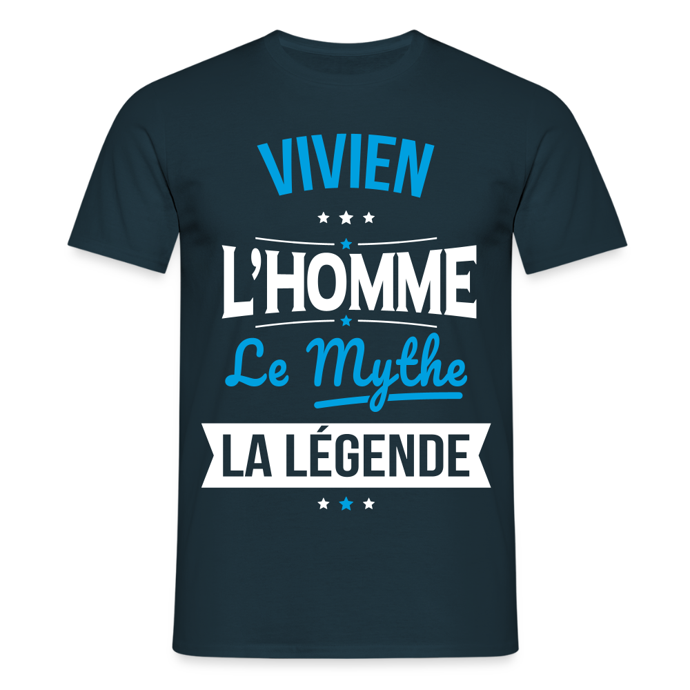 T-shirt Homme - Vivien - l'Homme - le Mythe - la Légende - marine