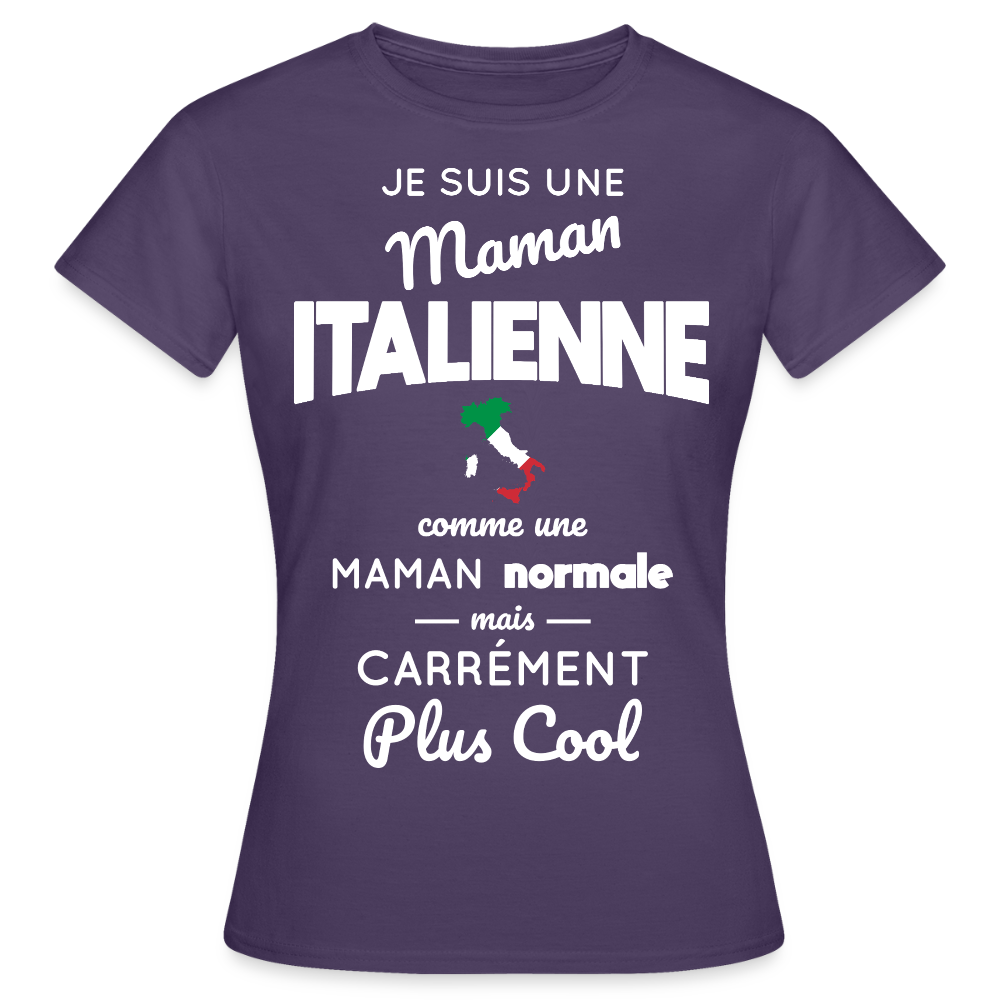 T-shirt Femme - Maman Italienne plus cool - violet foncé