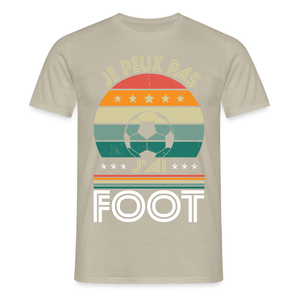 T-shirt Homme - Je peux pas j'ai Foot - beige sable