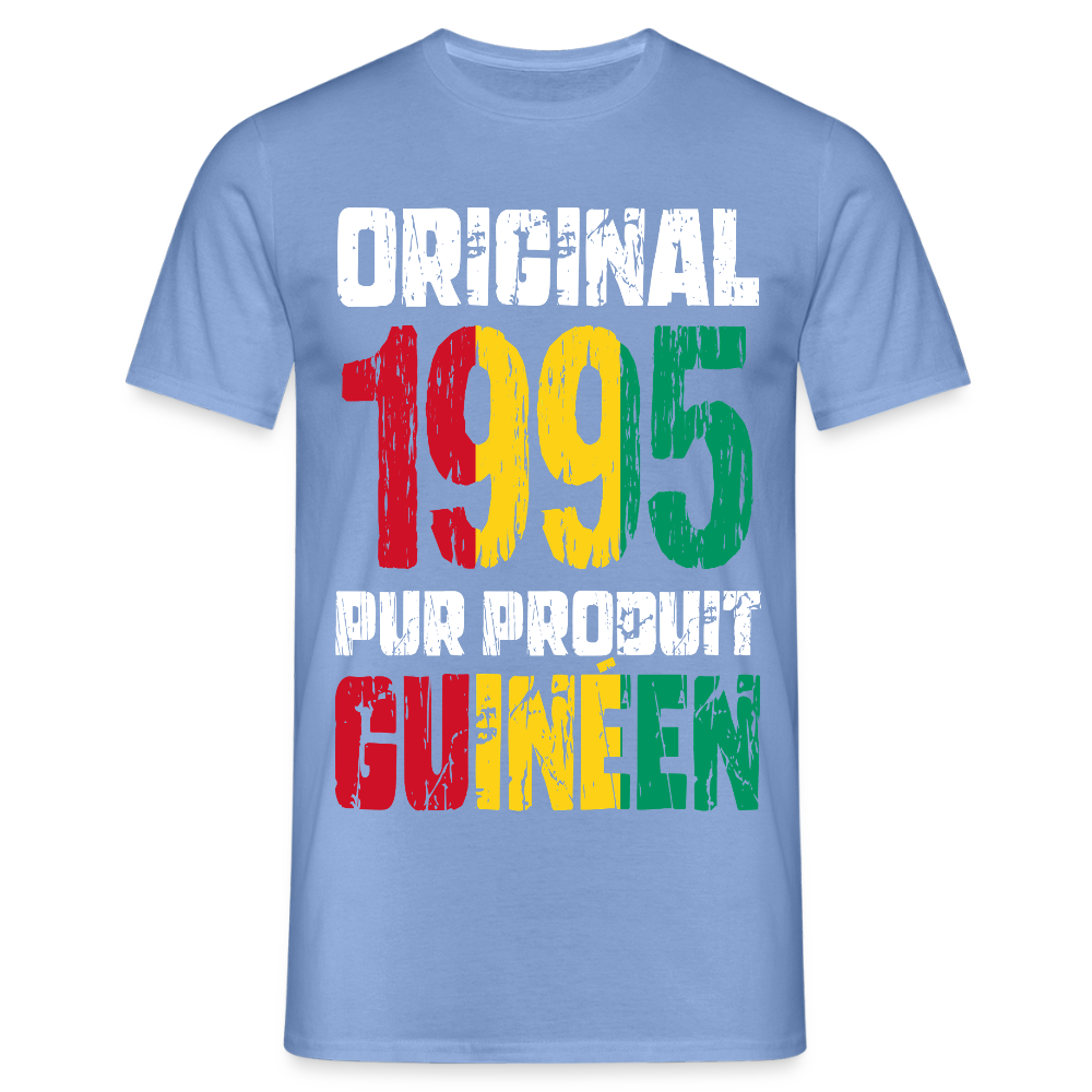 T-shirt Homme - Anniversaire 30 Ans - Original 1995 - Pur produit Guinéen - carolina blue