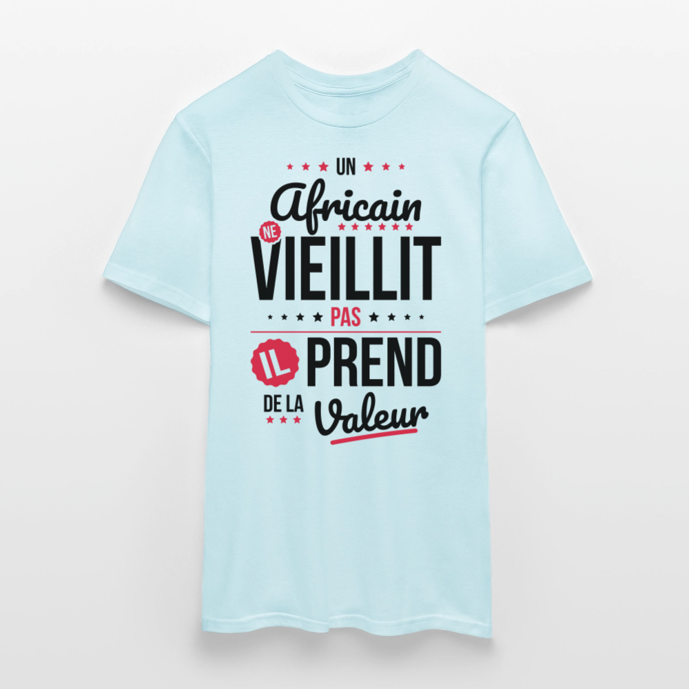 T-shirt Homme - Un Africain ne vieillit pas - ciel