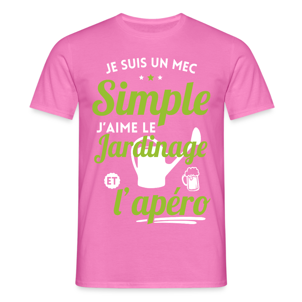 T-shirt Homme - J'aime le jardinage et l'apéro - rose