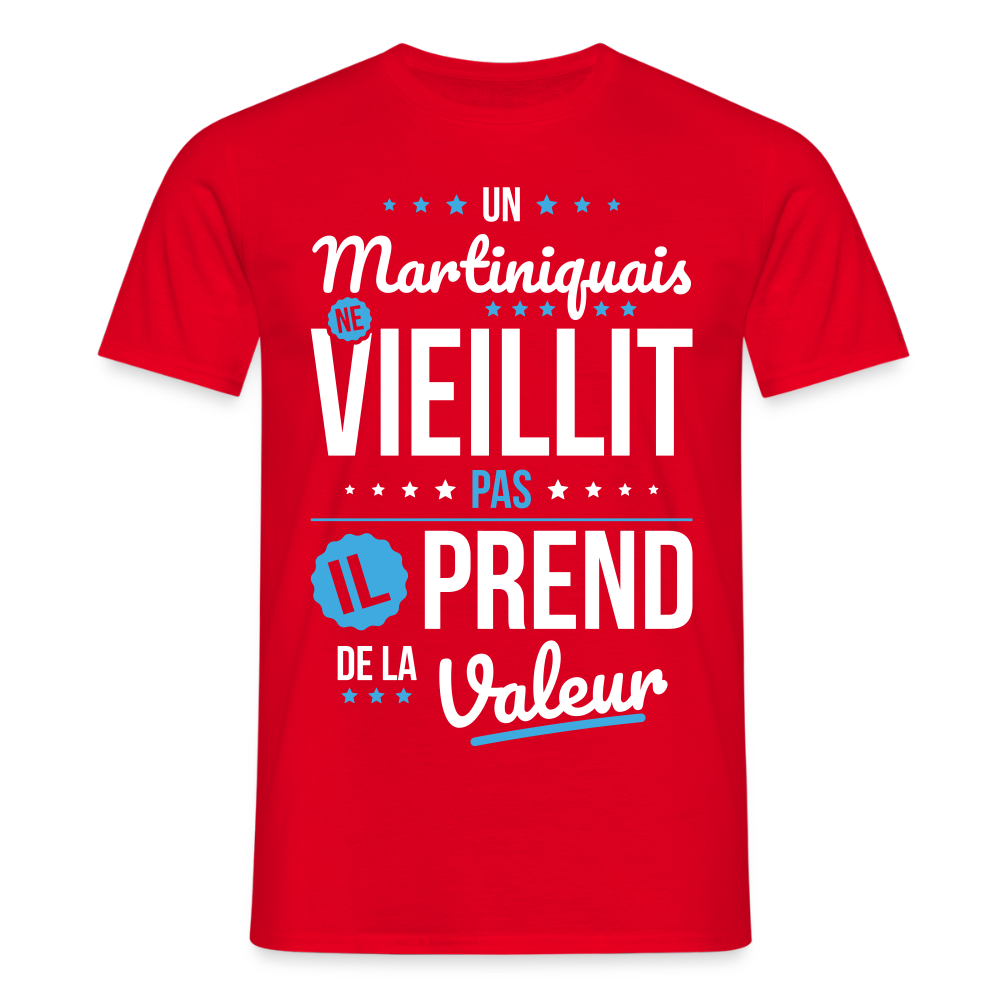 T-shirt Homme - Un Martiniquais ne vieillit pas - rouge