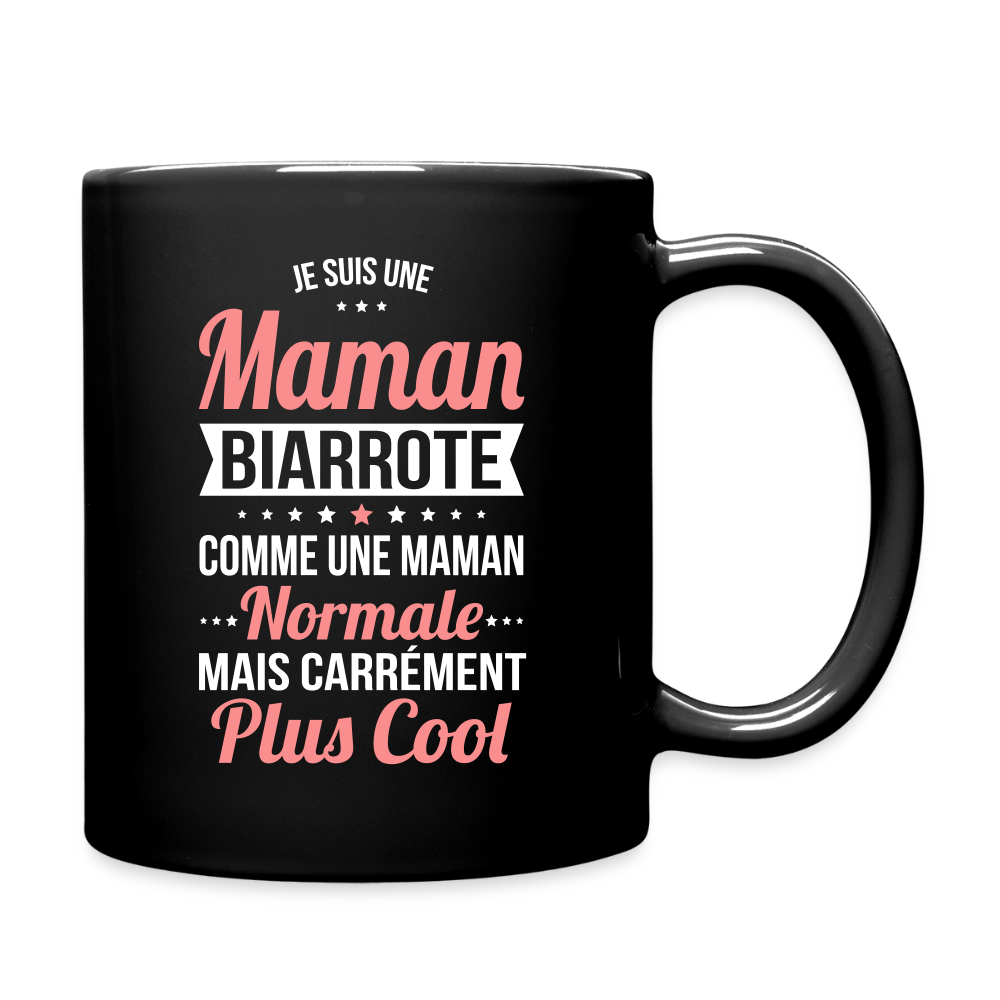 Mug uni - Maman Biarrote plus cool - noir