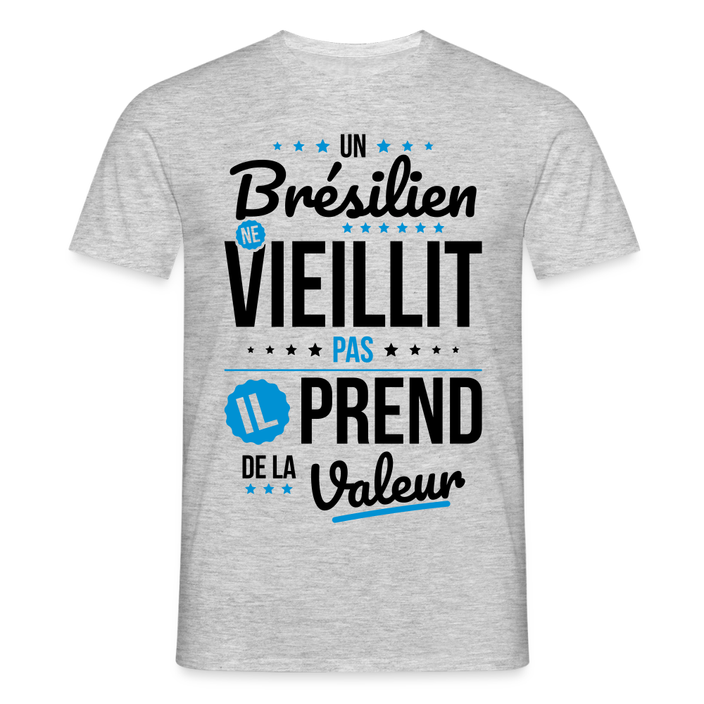 T-shirt Homme - Un Brésilien ne vieillit pas - gris chiné