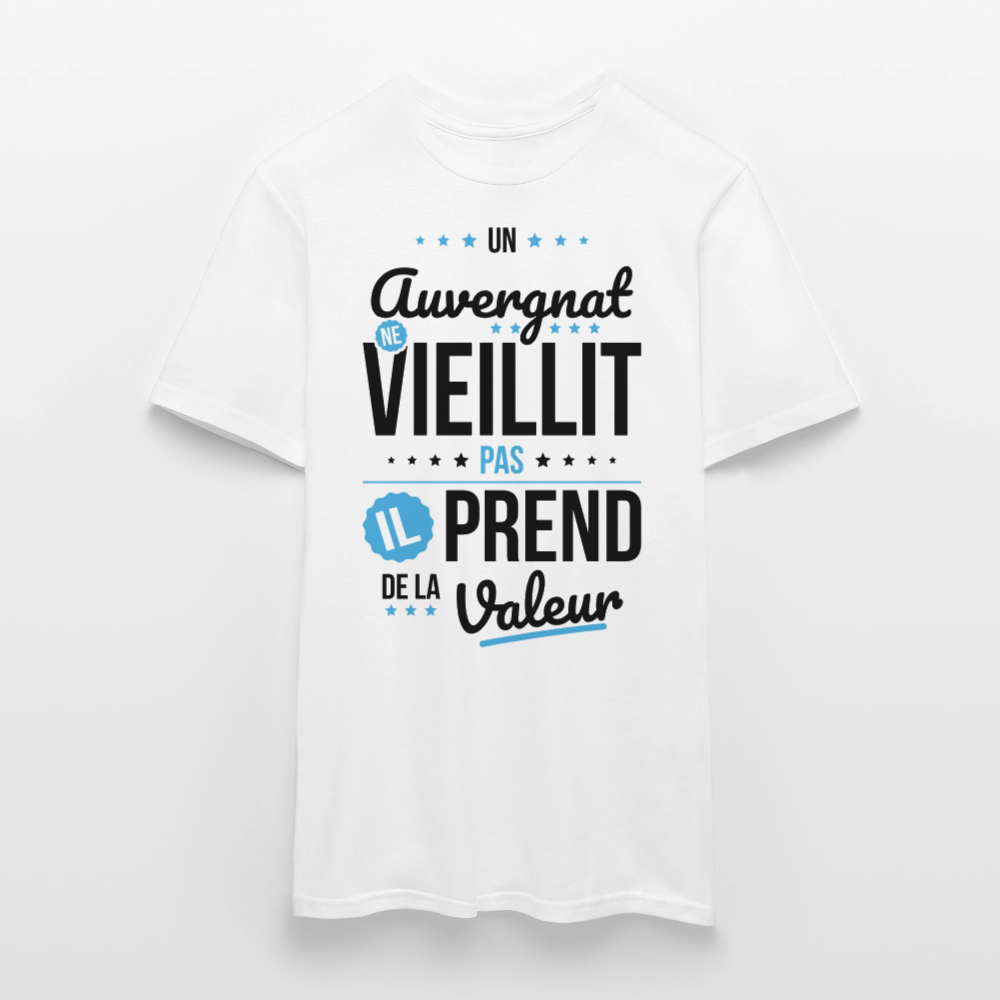 T-shirt Homme - Un Auvergnat ne vieillit pas - blanc