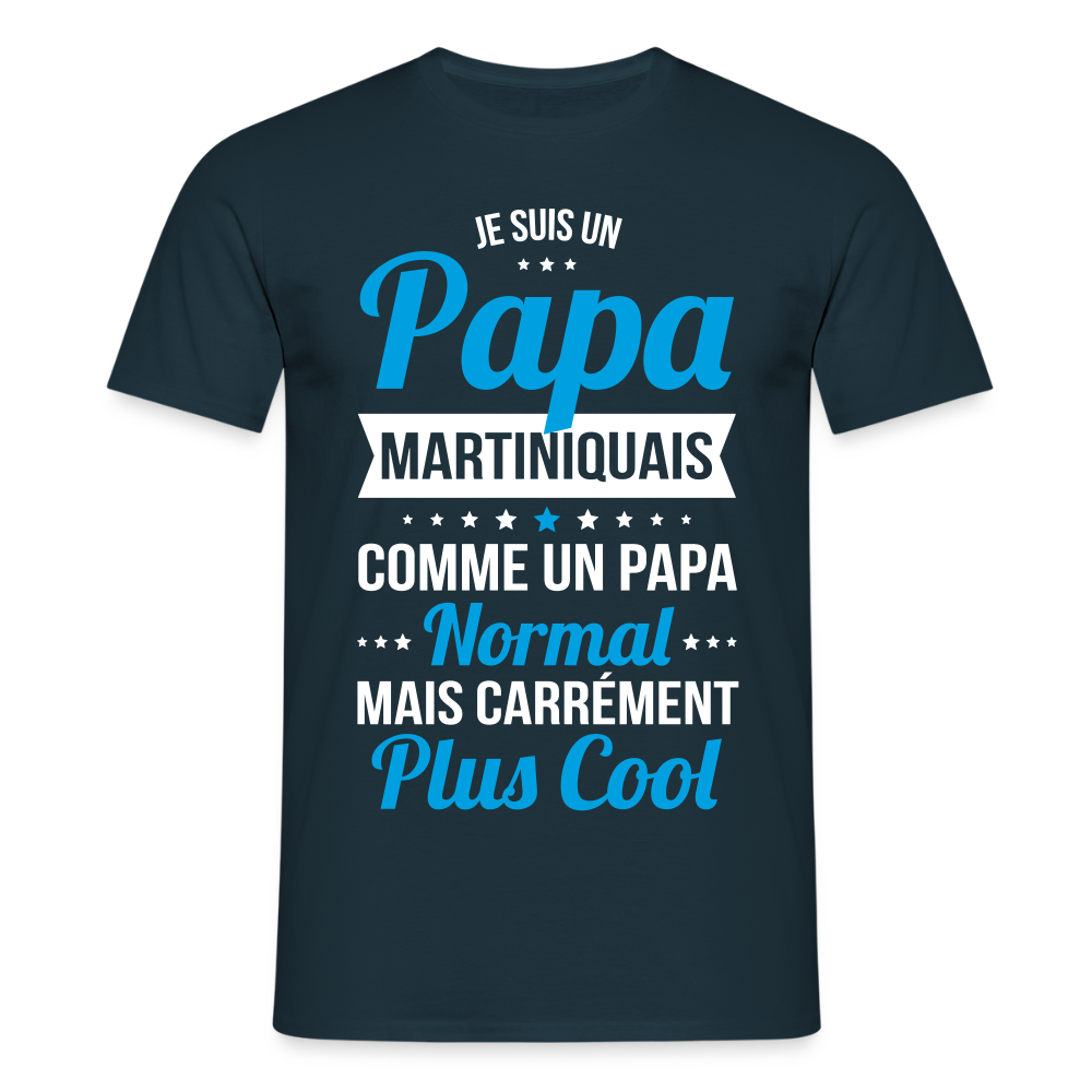 T-shirt Homme - Papa Martiniquais Plus Cool - marine